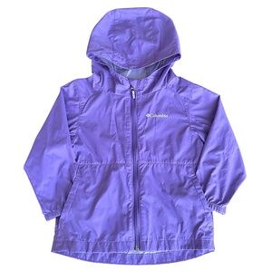 Champion Jacket Girls Size 3T Purple Rain Hooded Zip Elastic Cuffs Windbreaker